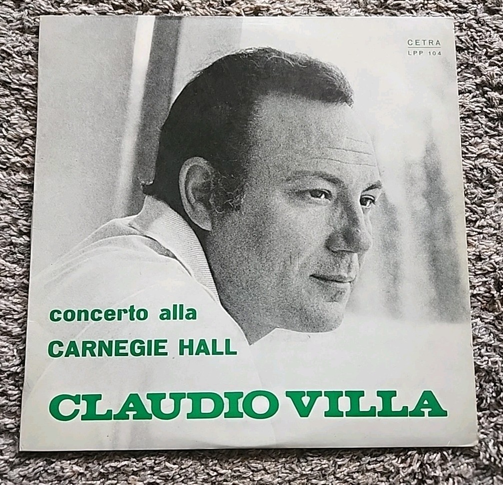 CLAUDIO VILLA LP CONCERTO ALLA CARNEGIE HALL 1961 CETRA LPP 104