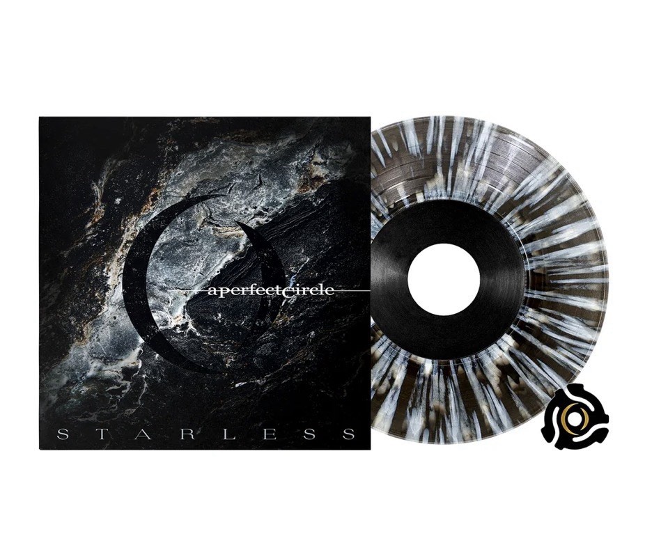 A Perfect Circle Starless Black Ice w/ White Splatter Vinyl 7″ 45 rpm PRESALE