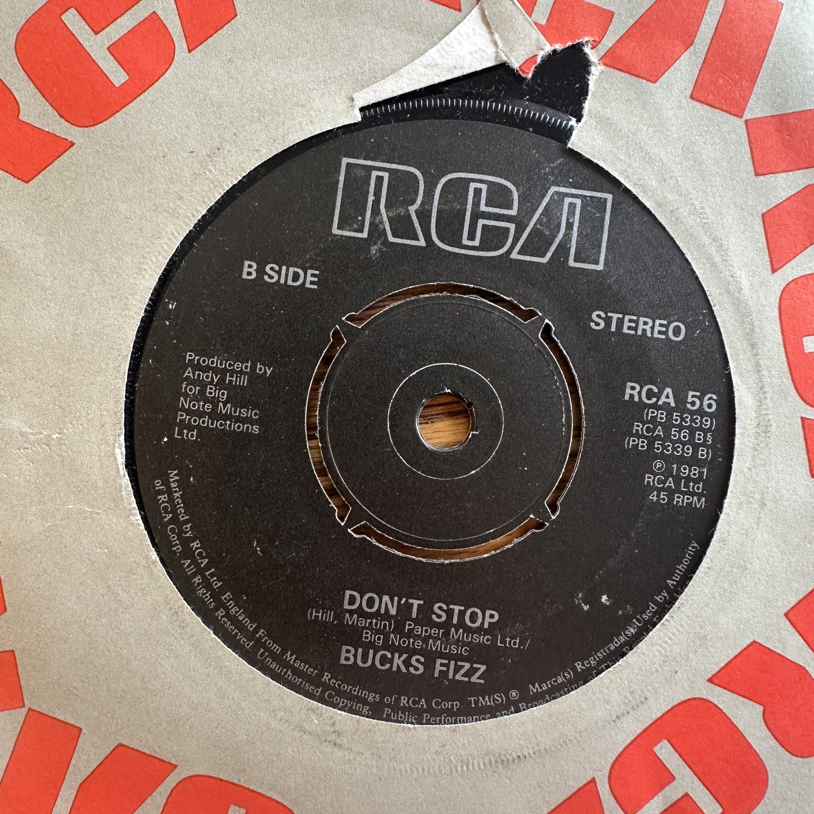 Bucks Fizz – Making Your Mind Up – Vinyl 7″ Single UK Import – VG+