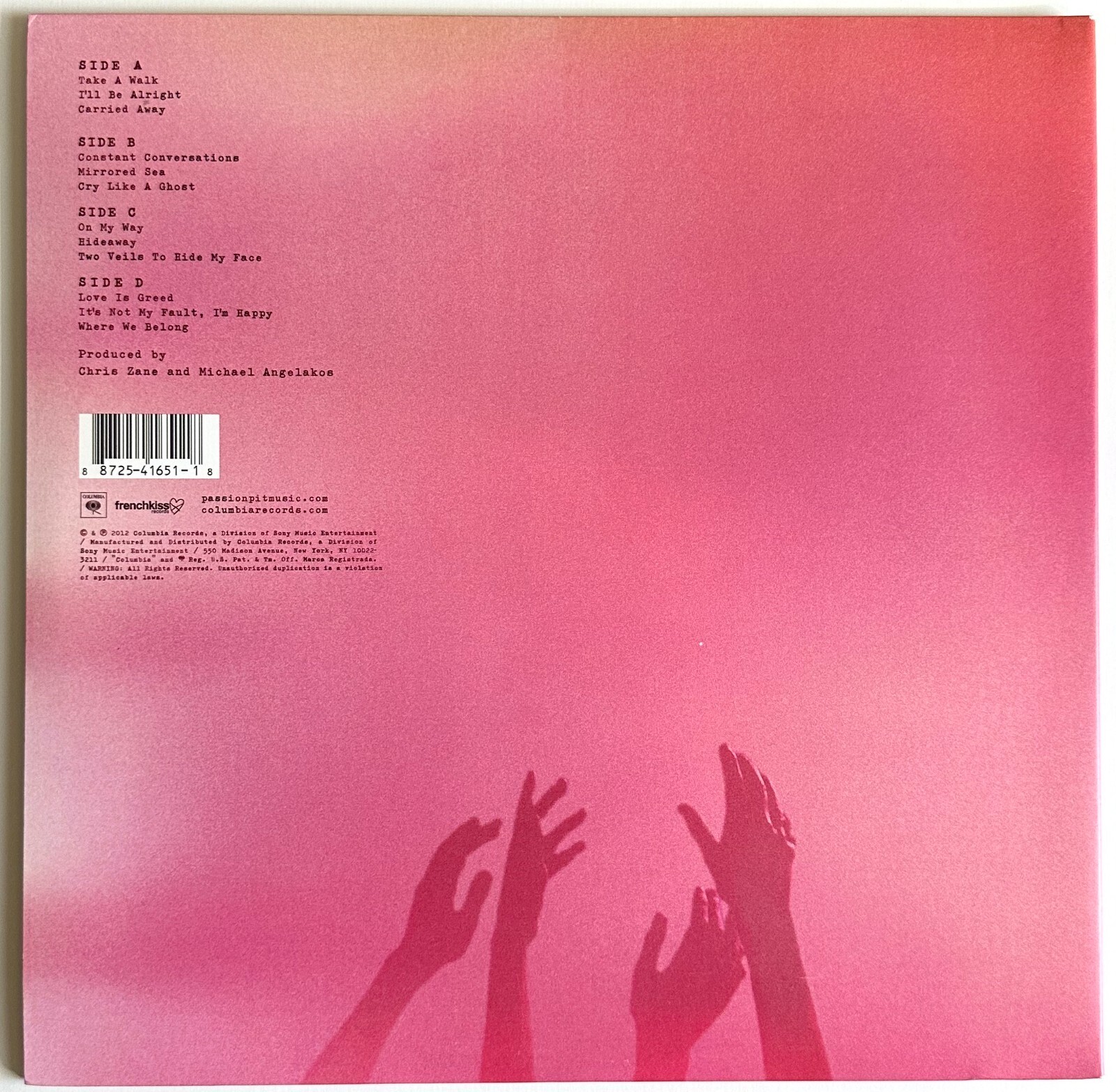 Passion Pit – “Gossamer” (Vinyl Record 2xLP) *FIRST PRESS, 2012*