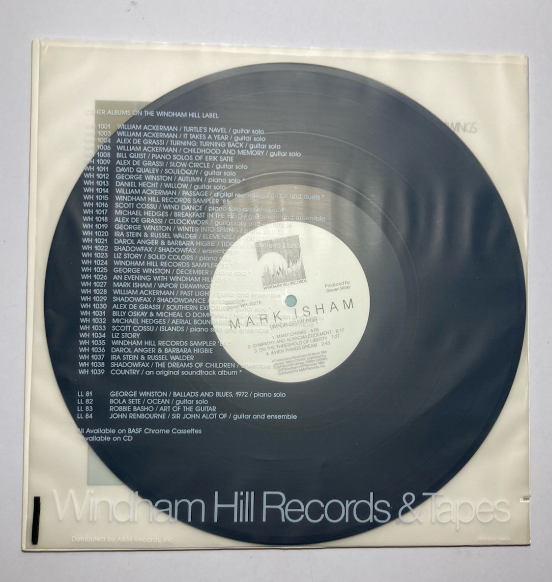 MARK ISHAM “Vapor Drawings” 1983 Vinyl LP Windham Hill WH-1027 New Age TESTED
