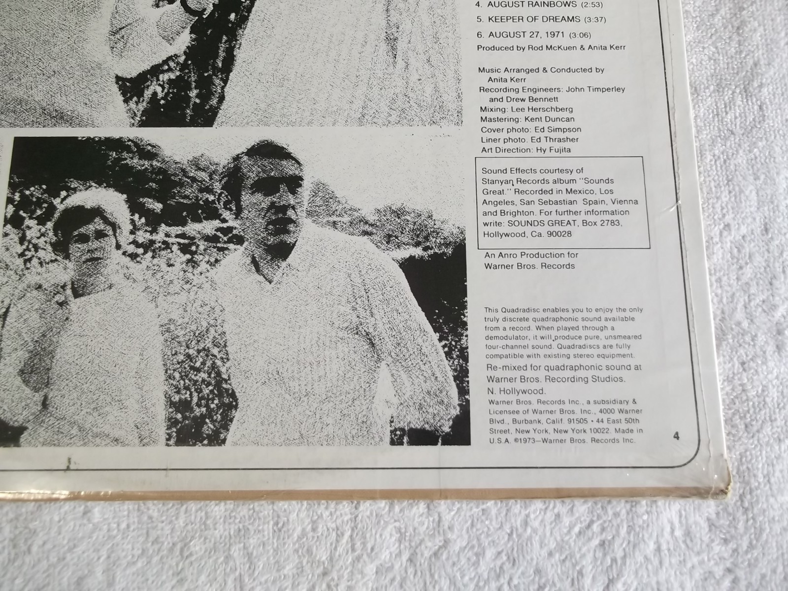 SAN SEBASTIAN STRINGS – Summer – LP WARNER Quadradisc SEALED – 1973 ROD McKUEN