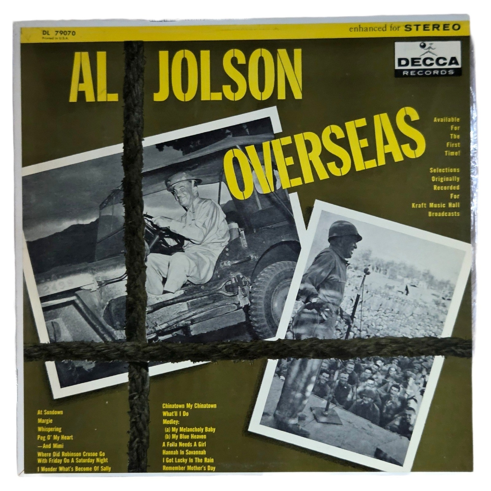 Al Jolson Decca Vinyl LP Lot of 3 DL 79070 79050 Vintage Records EUC Overseas