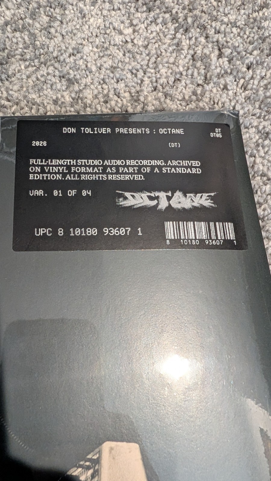 Don Toliver Octane Signed Autographed Cover 2LP Black Vinyl Limited (OG Cover)
