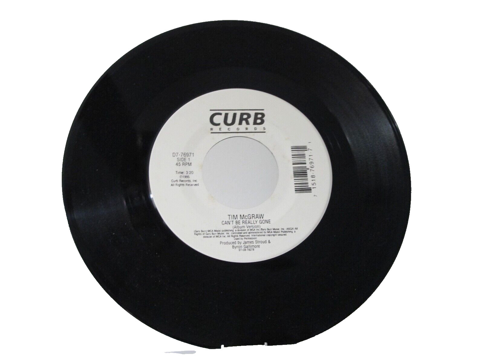 45 RECORD – TIM MCGRAW – CAN’T BE REALLY GONE