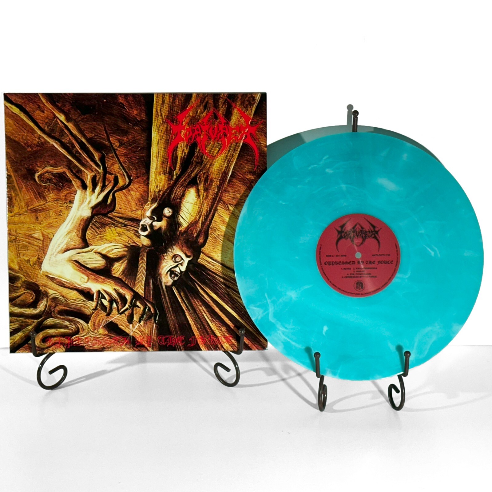 TORTURER Oppressed by the Force 12” LP Aqua Marble Vinyl Pentagram Sadism