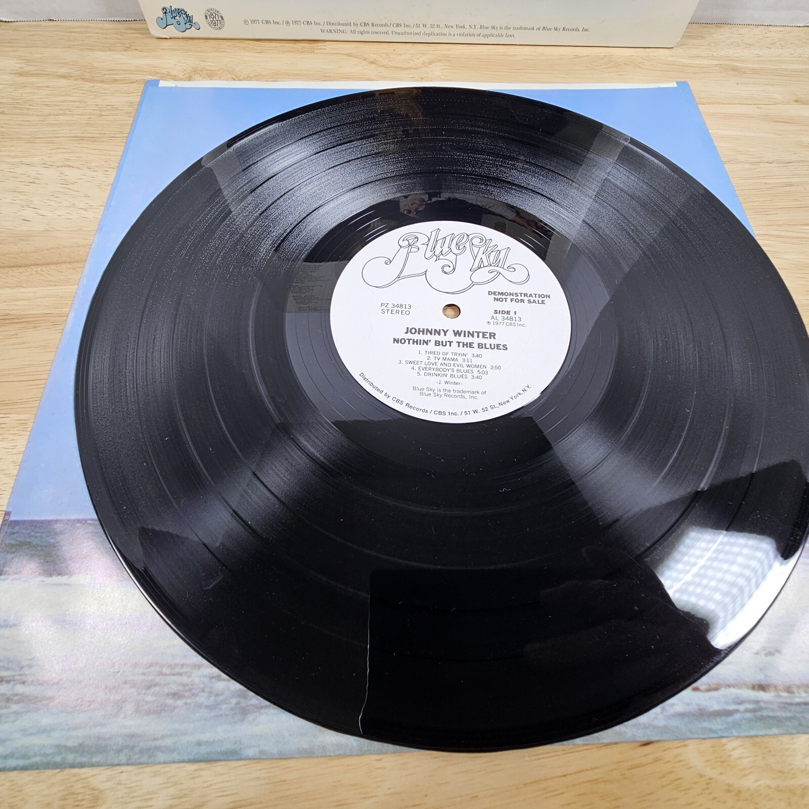Johnny Winter Nothin’ But The Blues Blue Sky White Label Demo Promo