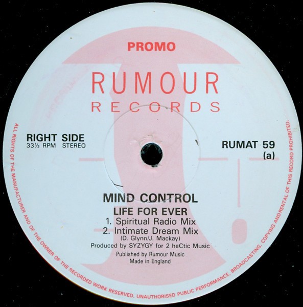 Mind Control – Life For Ever – Used Vinyl Record 12 – Promo – K4593z
