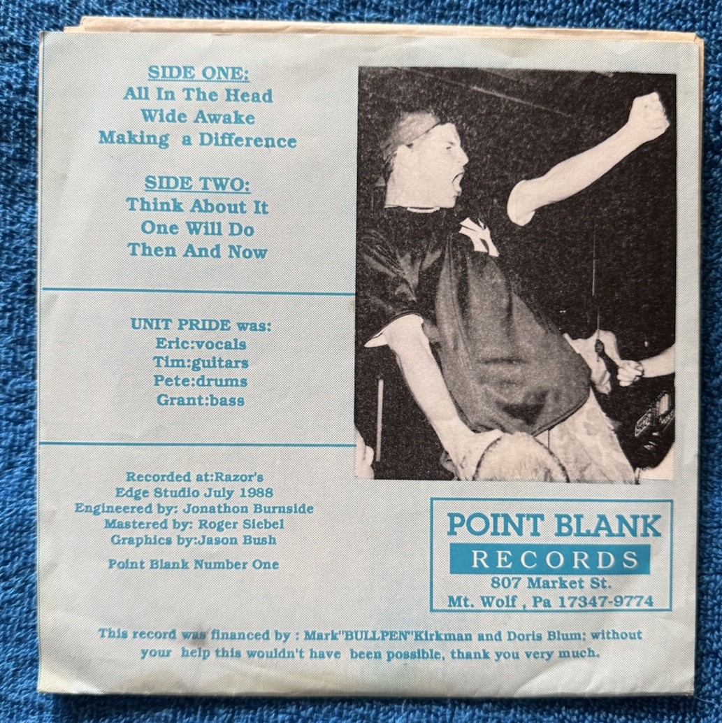 Unit Pride Then and Now 7”From Point Blank Recs. On Yellow Vinyl