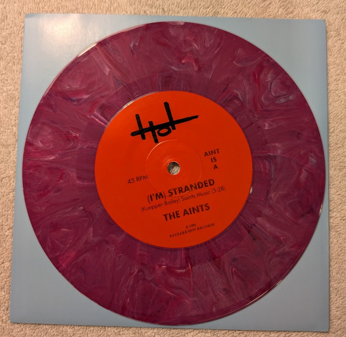 The Aints Ain’ts I’m Stranded No Time 7″ Purple Marbled 1991 Hot