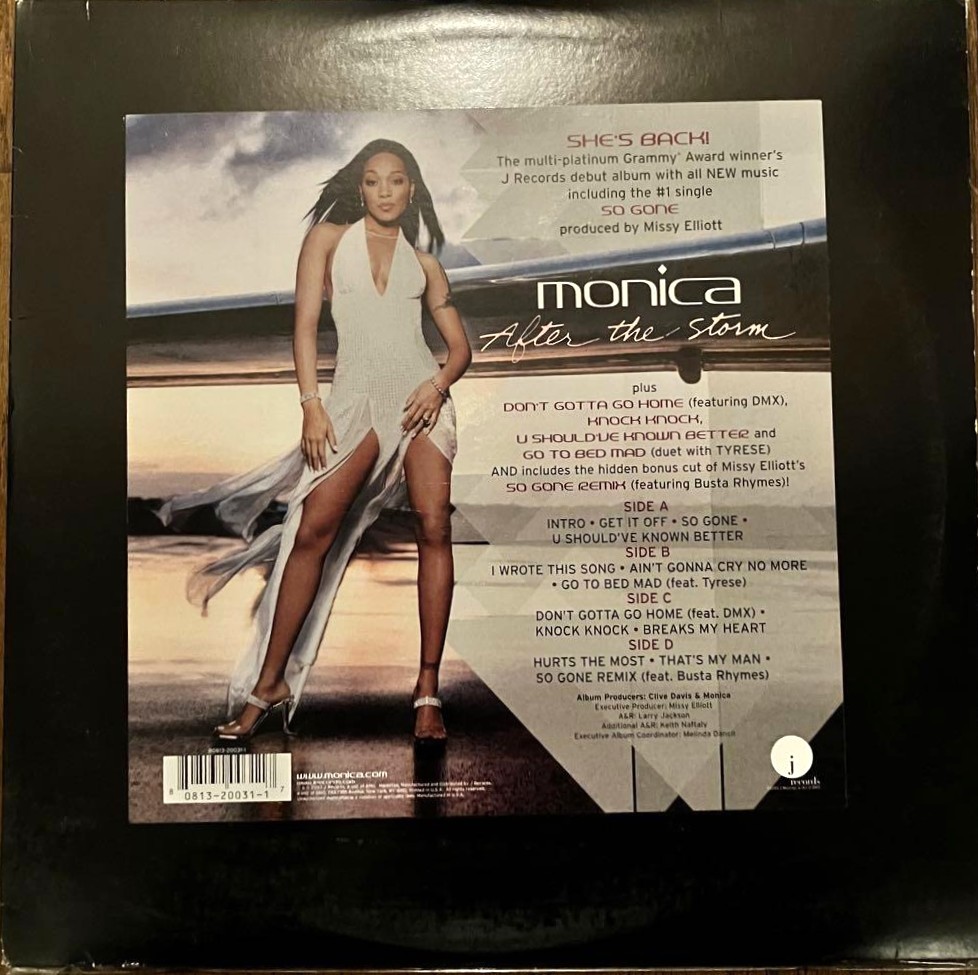 Monica After The Storm 2LP Vinyl 2003 US Original J Records DMX Busta Rhymes