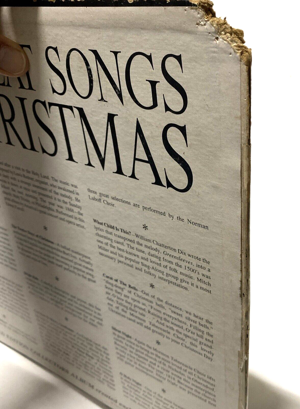 THE GREAT SONGS OF CHRISTMAS ’61 Vinyl 12″ LP 33 RPM Columbia Records XTV 69406