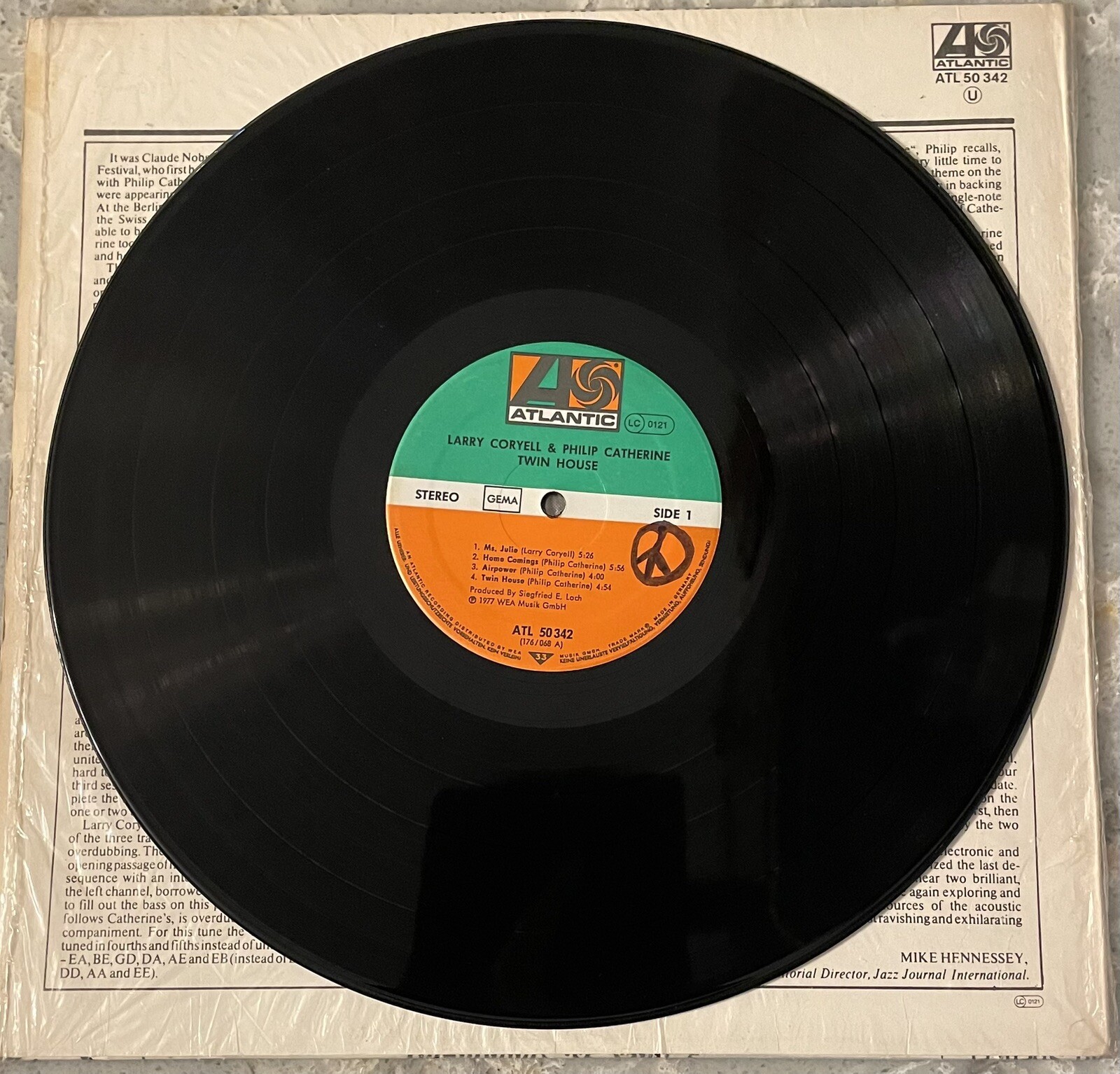 Larry Coryell & Philip Catherine: Twin-House~Atlantic ATL 50 342 LP 1977 Import