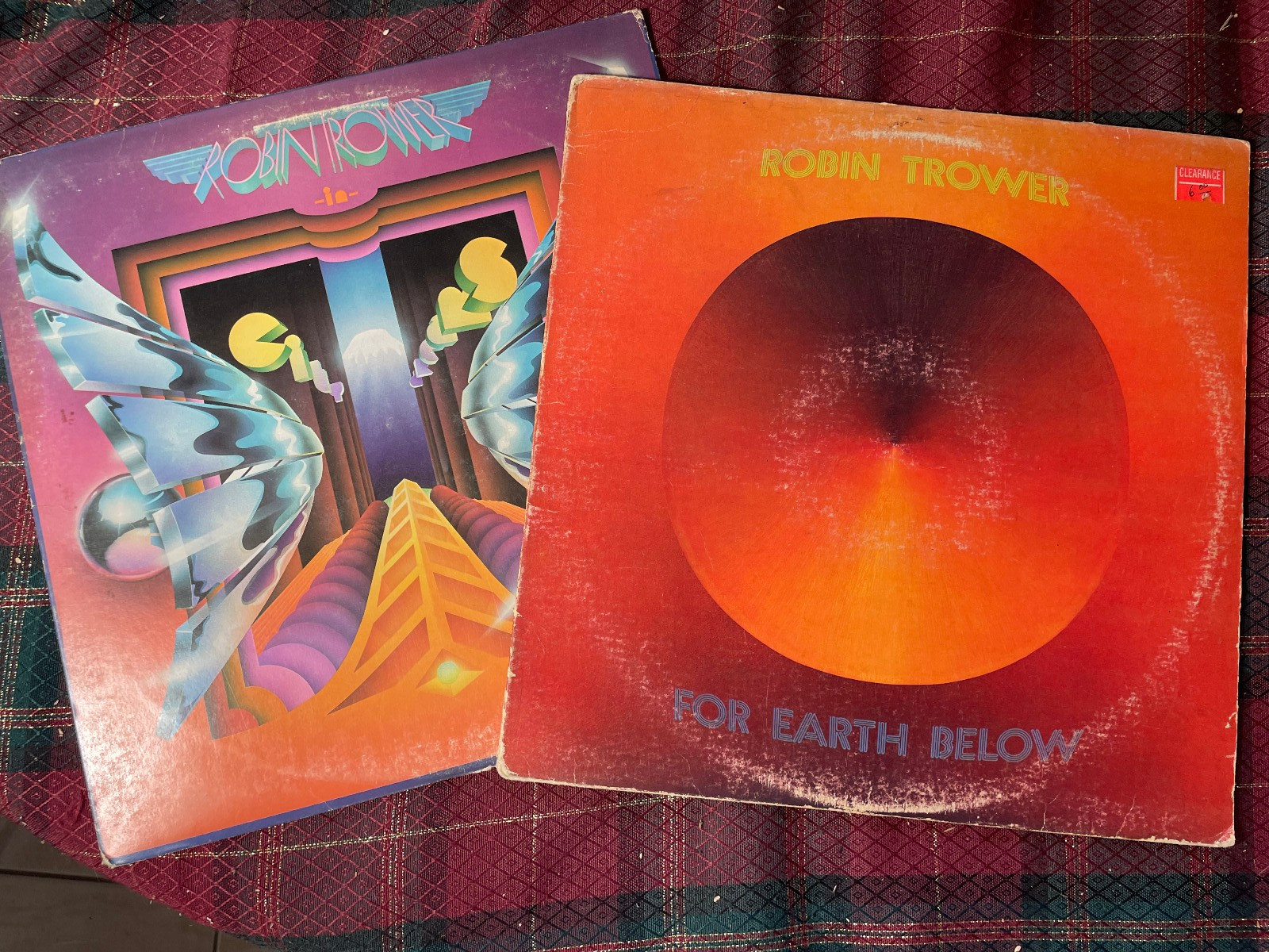 TWO Robin Trower LP’s In City Dreams & For Earth Below Blues Rock 1970’s