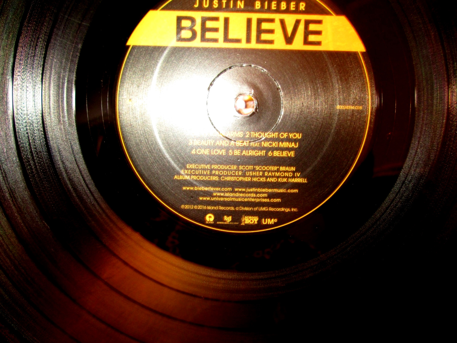 Justin Bieber: Believe 2016 Electronic Hip Hop Funk Pop Original Vinyl Record