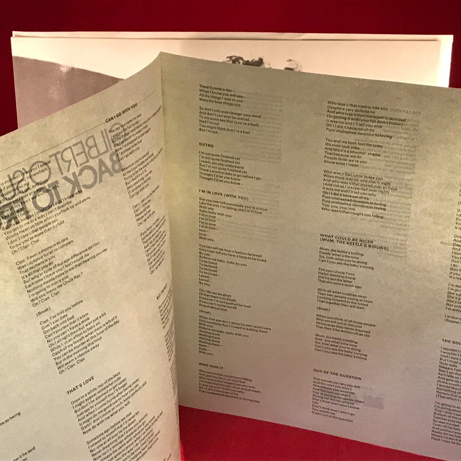 GILBERT O’SULLIVAN Back To Front 1972 UK vinyl + Insert poster Clair original C