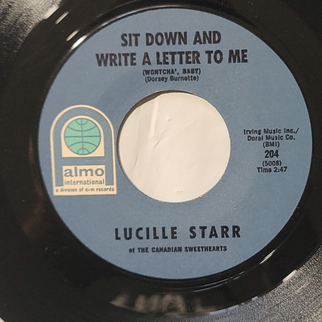 Lucille Starr ~ The French Song/ Sit Down And Write A Letter To Me 45 RPM Record