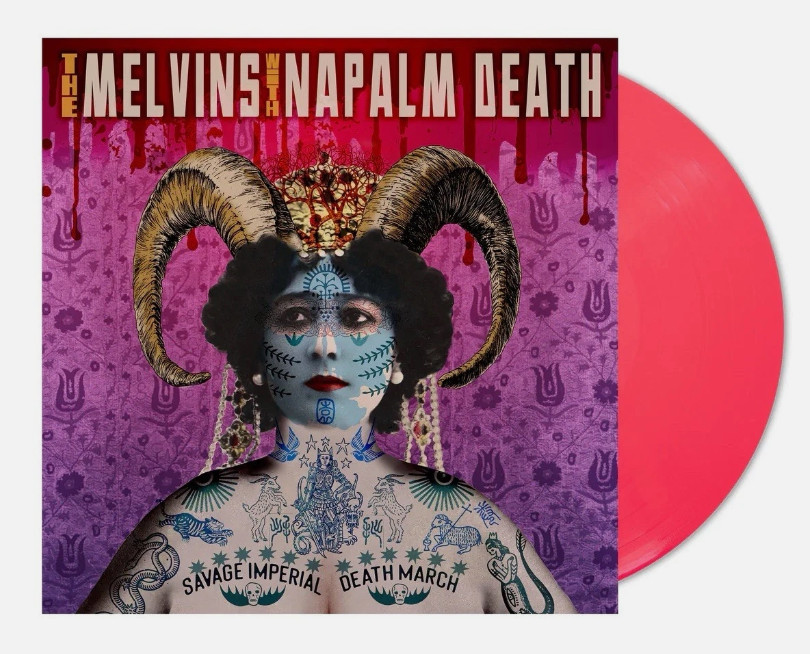 The Melvins and Napalm Death Savage Imperial Death March Neon Coral Vinyl LP