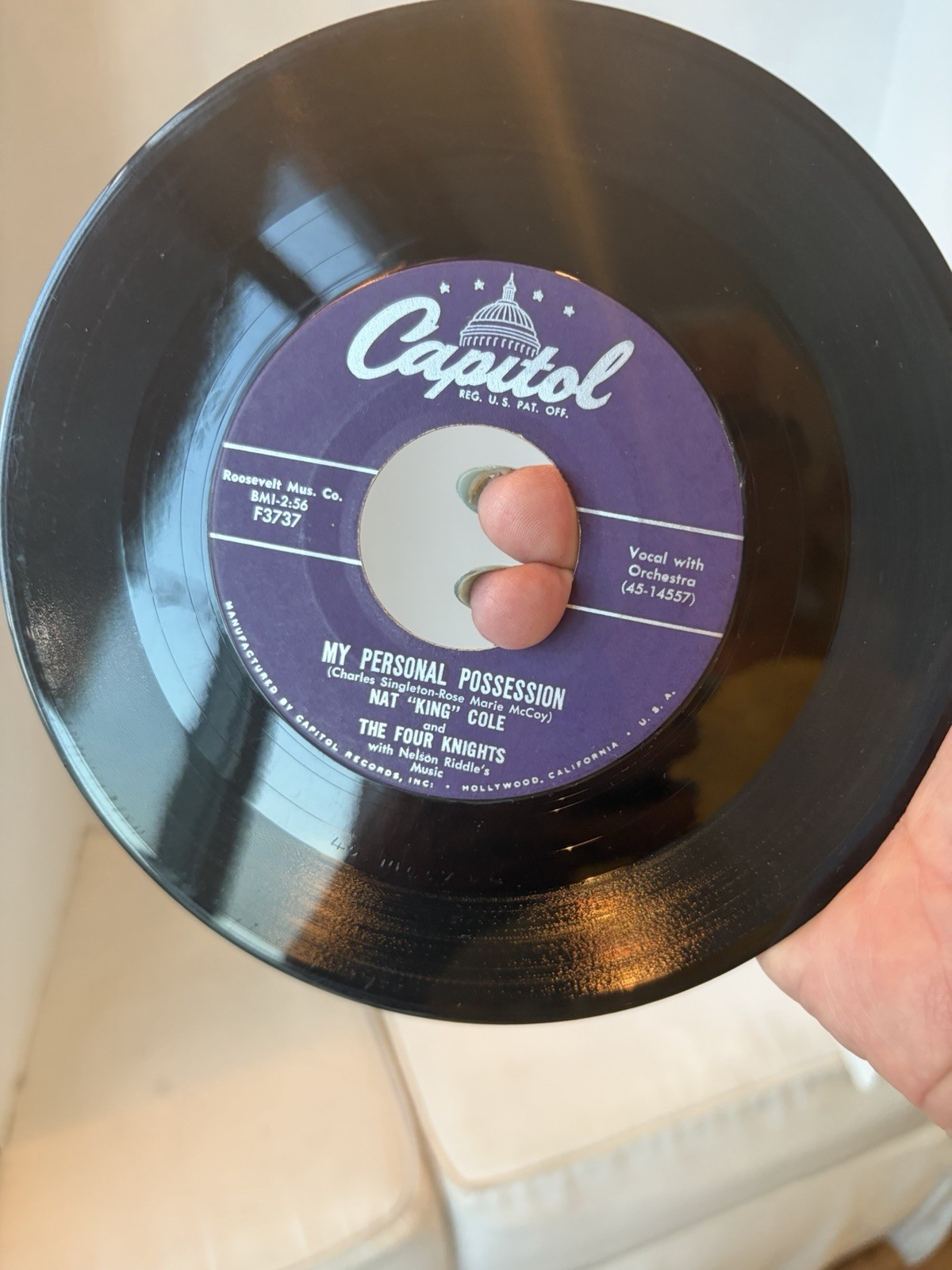 Nat King Cole Send for Me / My Personal Possession Capitol 45 F3737