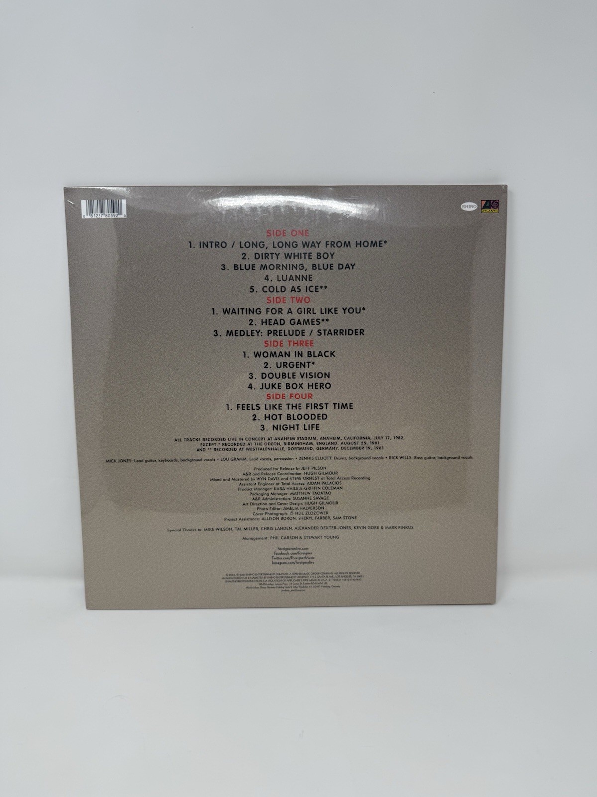 FOREIGNER Foreigner 4 Live Tour 1981-82 SEALED Limited Edition 2LP RSD