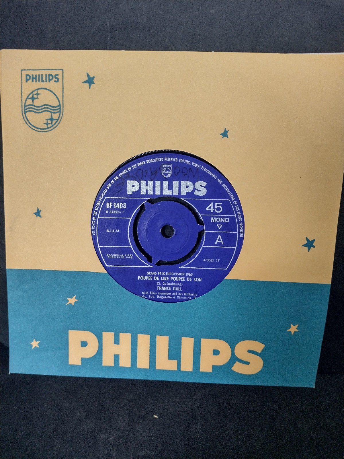 FRANCE GALL-POUPEE DE CIRE POUPEE DE SON-EUROVISION 65 PHILIPS UK 7″ VG+ 45