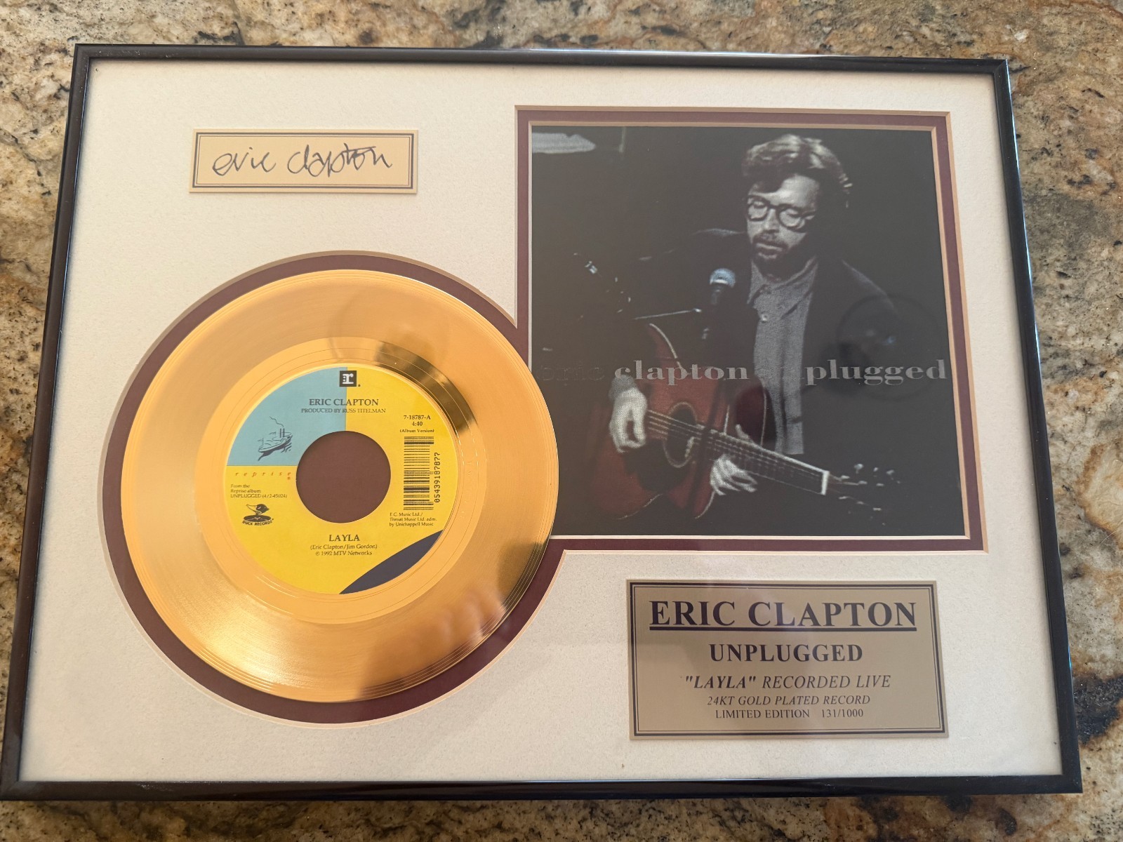 Eric Clapton 24K Gold Plated 45 rpm “LAYLA” Unplugged – Limited Edition 131/1000