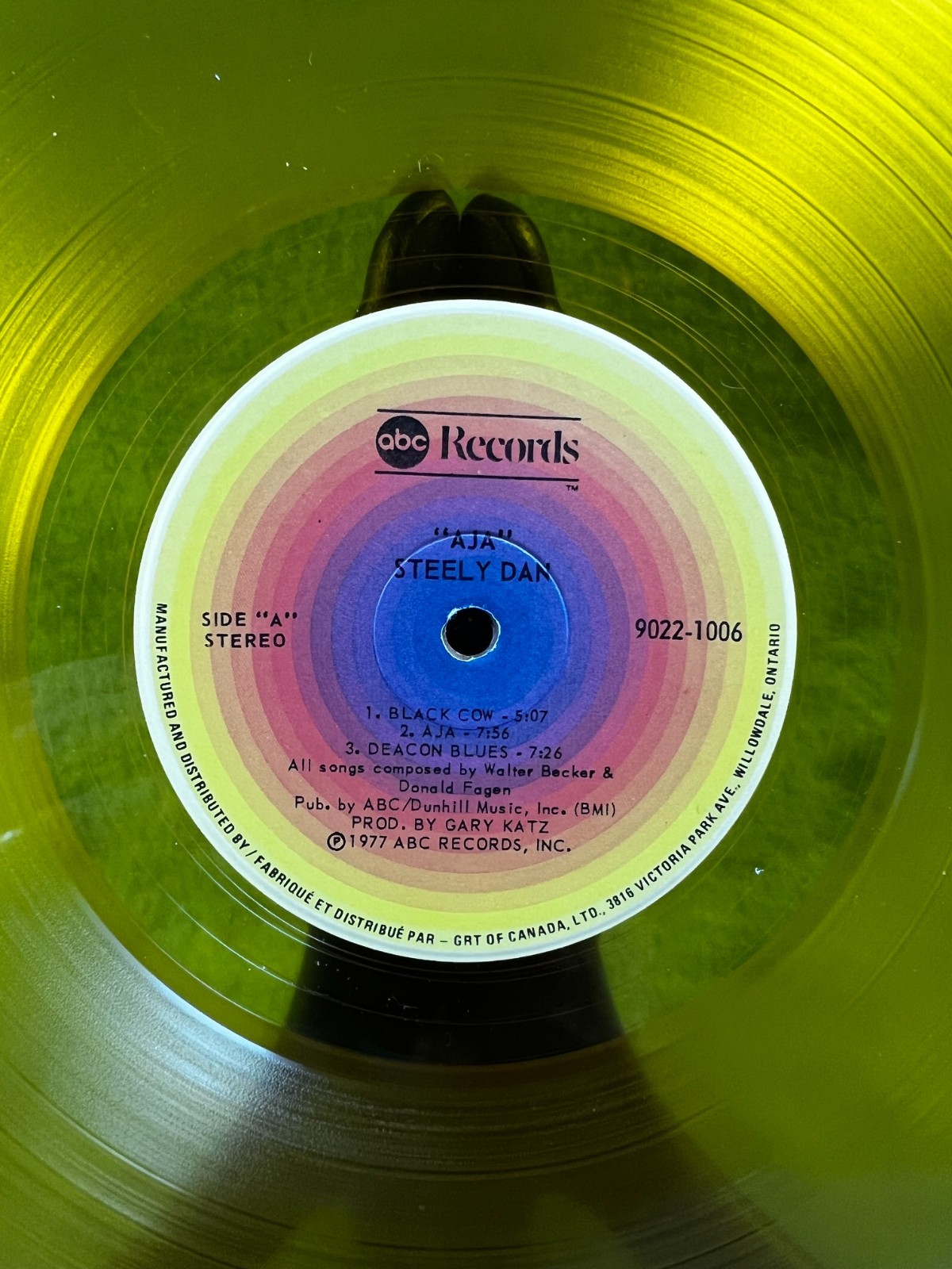 Steely Dan “Aja” Vinyl LP Limited Edition Yellow Vinyl ’77 ABC Release 9022-1006