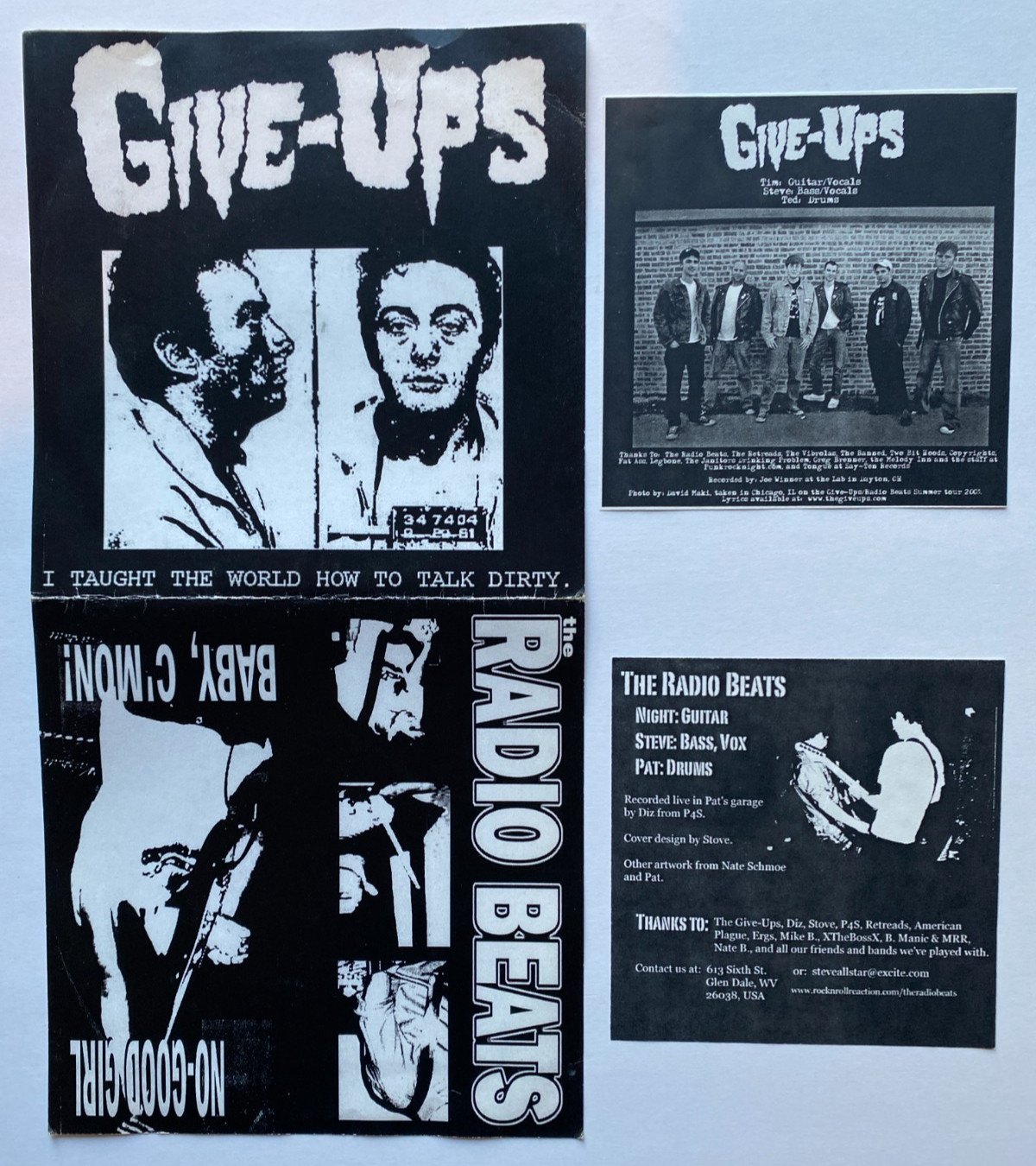 The Control 2001 sidearm & 2003 Give-Ups I taught 7″ 45 HARDCORE Punk vinyl LOT