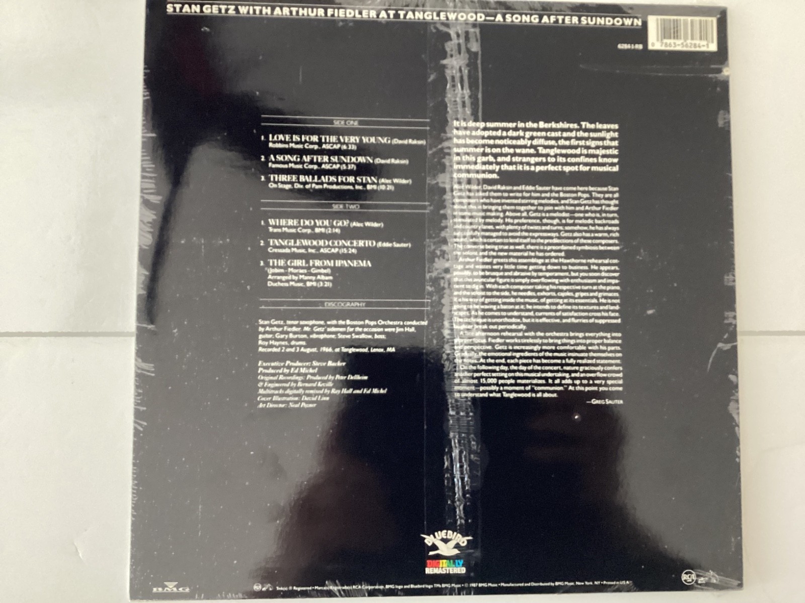 STAN GETZ & ARTHUR FIEDLER AT TANGLEWOOD factory SEALED LP RCA 1988 REMASTERED