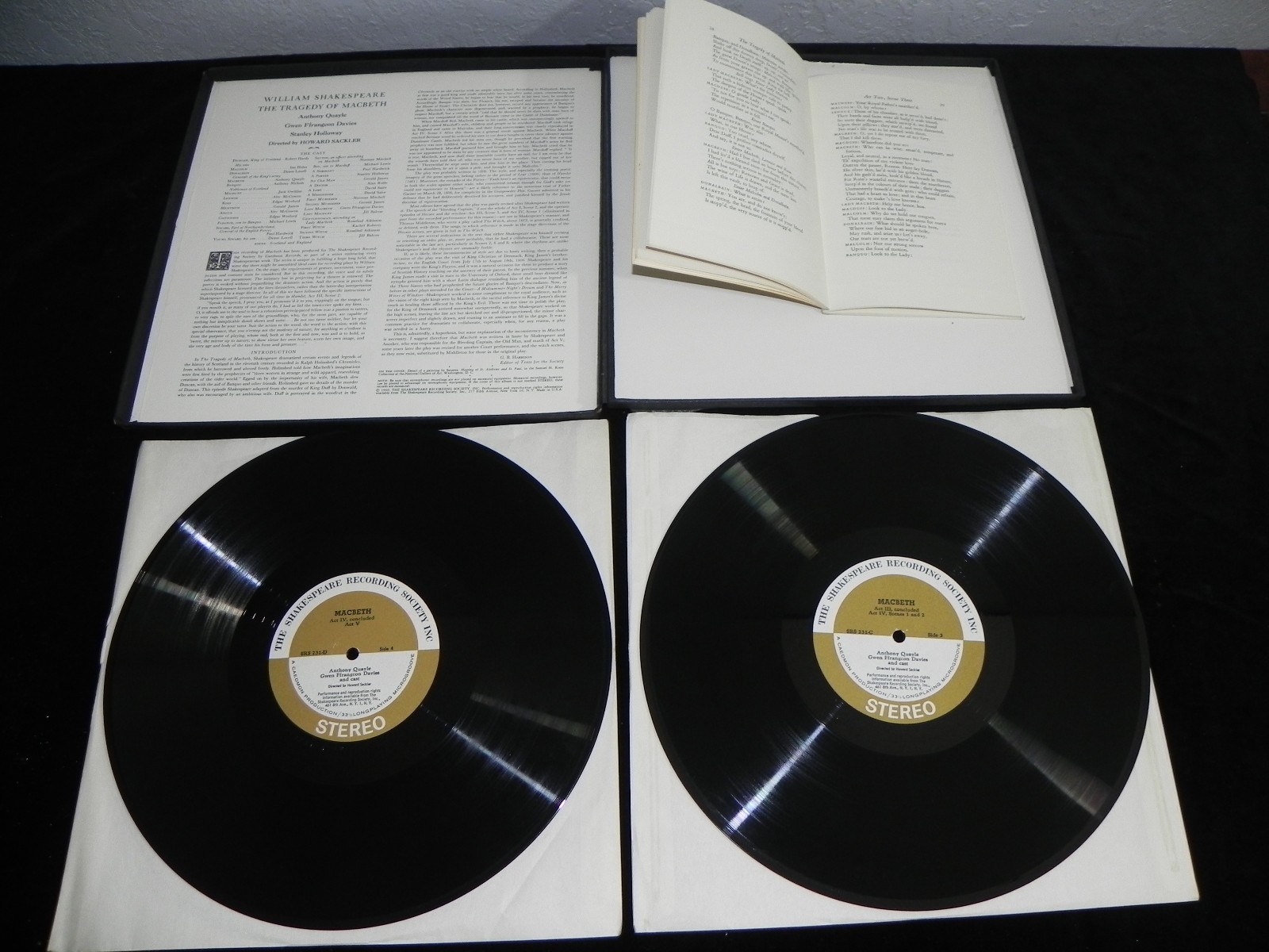 Original William Shakespeare MACBETH Boxed Set 2 LP Vinyl Records and Text Book