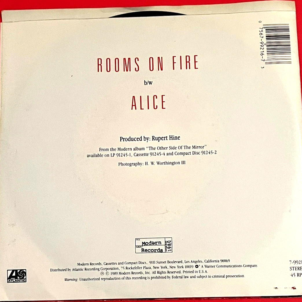 Stevie Nicks Rooms on Fire 45 RPM “When You Play It Say It” Sleeve 1989 Atlantic