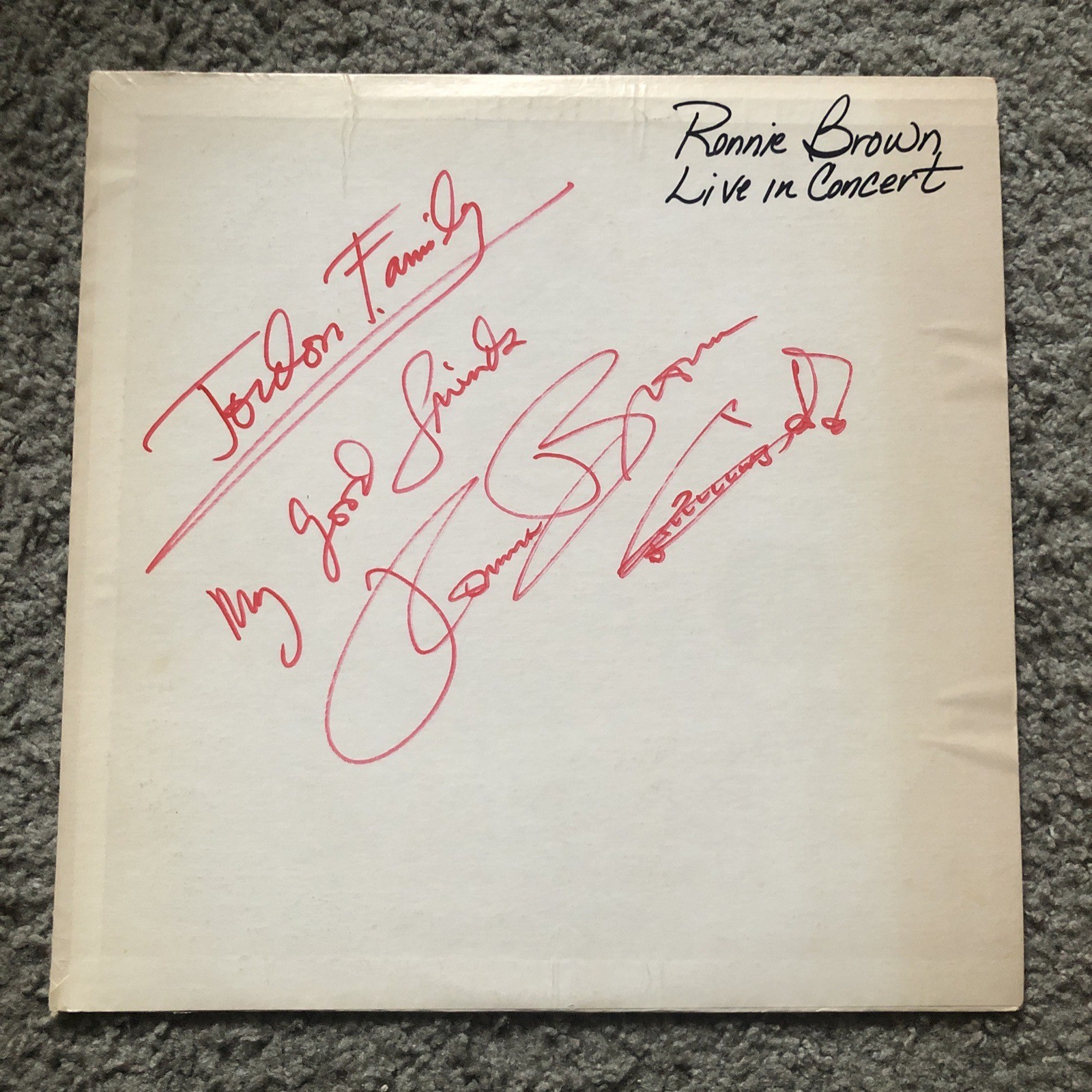 **SIGNED** RONNIE BROWN LP – Live in Concert, BALBOA BAY CLUB, Newport Beach, CA