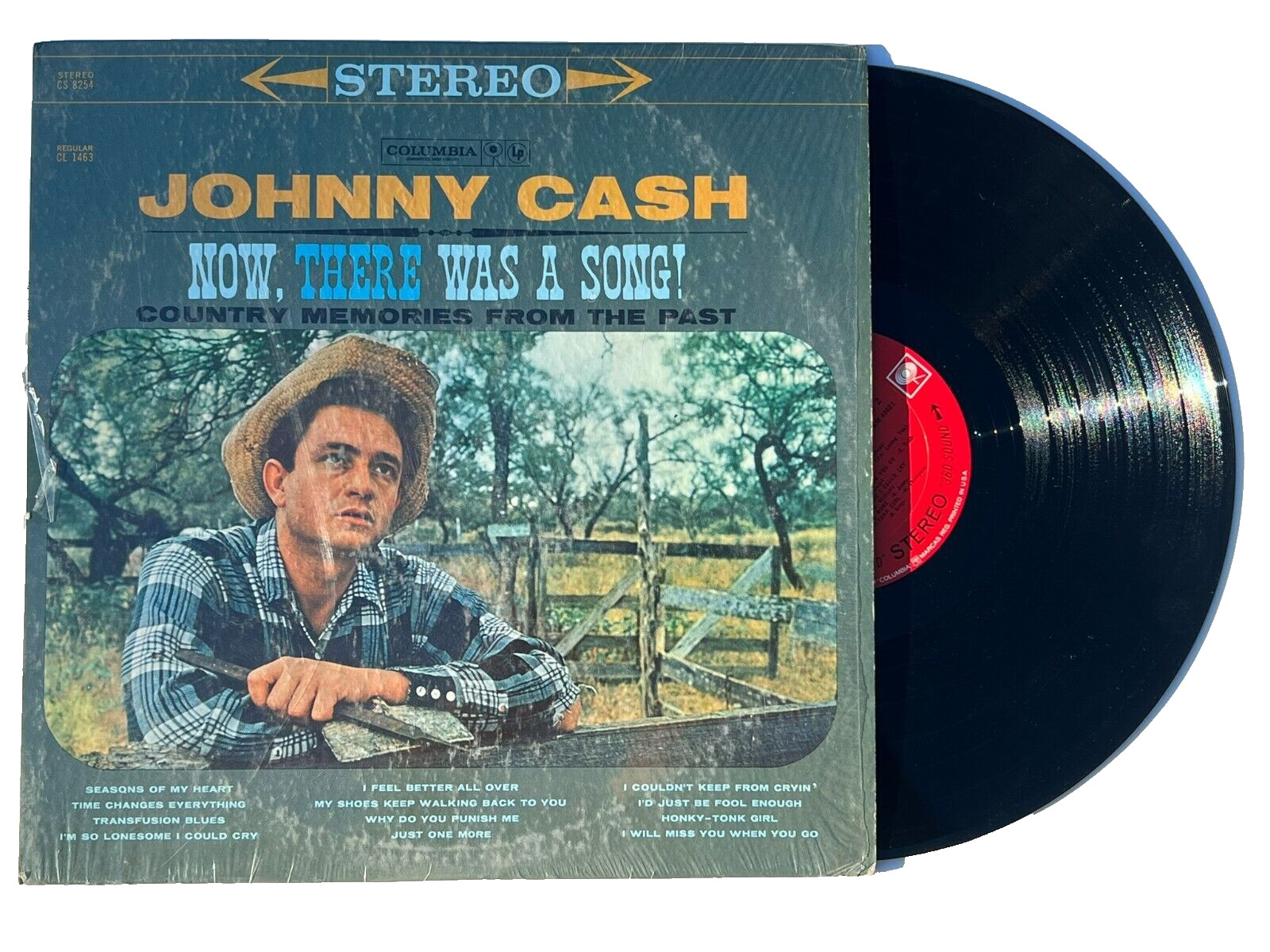 JOHNNY CASH NOW THERE WAS A SONG USED VINYL LP RECORD SHRINK 360 STEREO SOUND