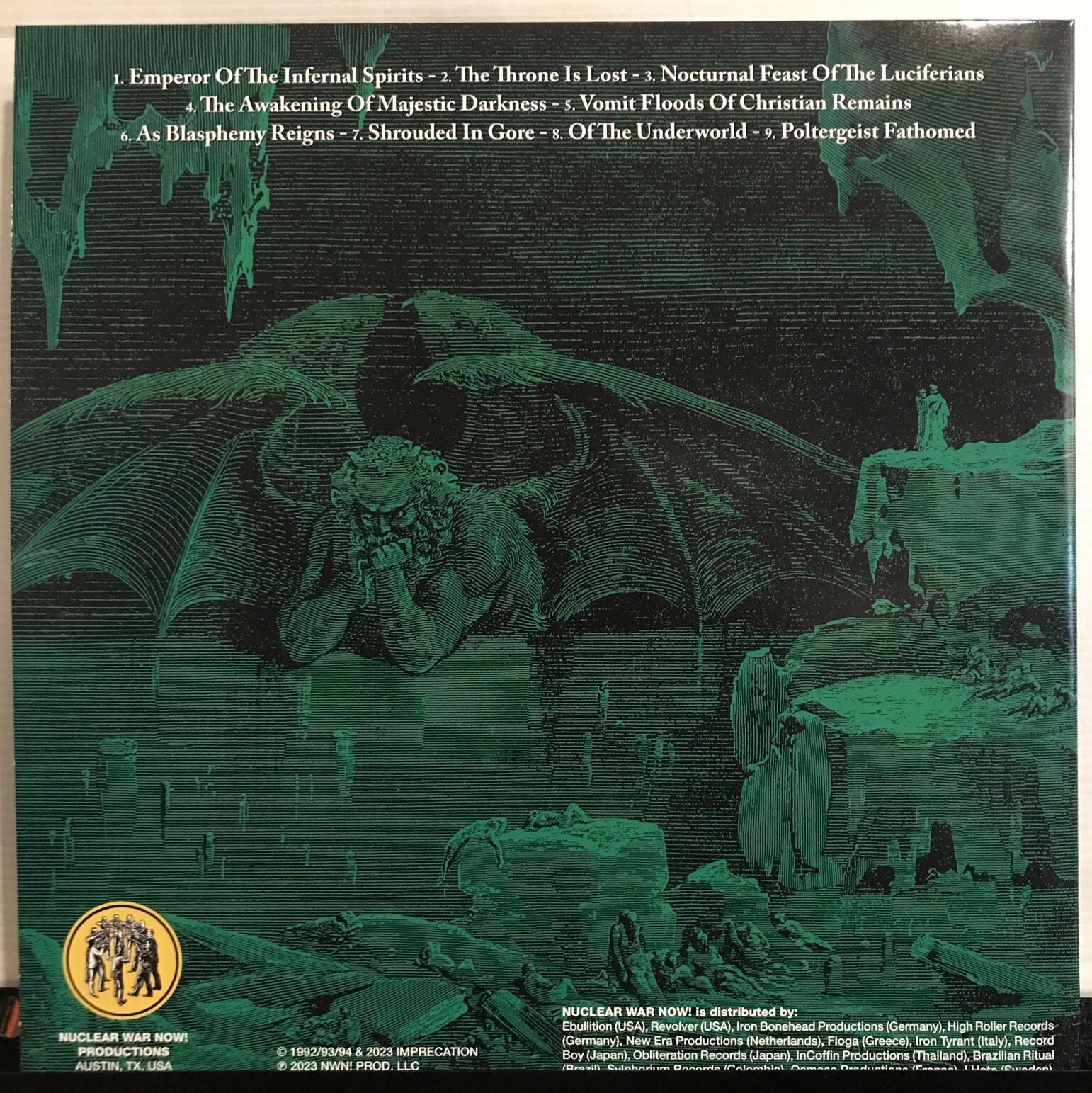 Imprecation – Theurgia Goetia Summa LP 2024 Nuclear War Now [Clear Splatter] NEW
