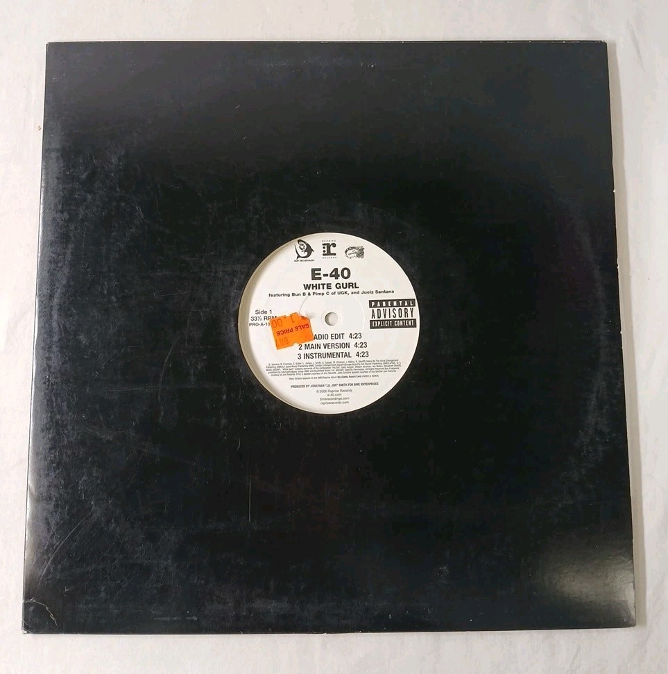 E-40 White Gurl 12″ Vinyl Record Single 2006 Reprise Records Bun B & Pimp C