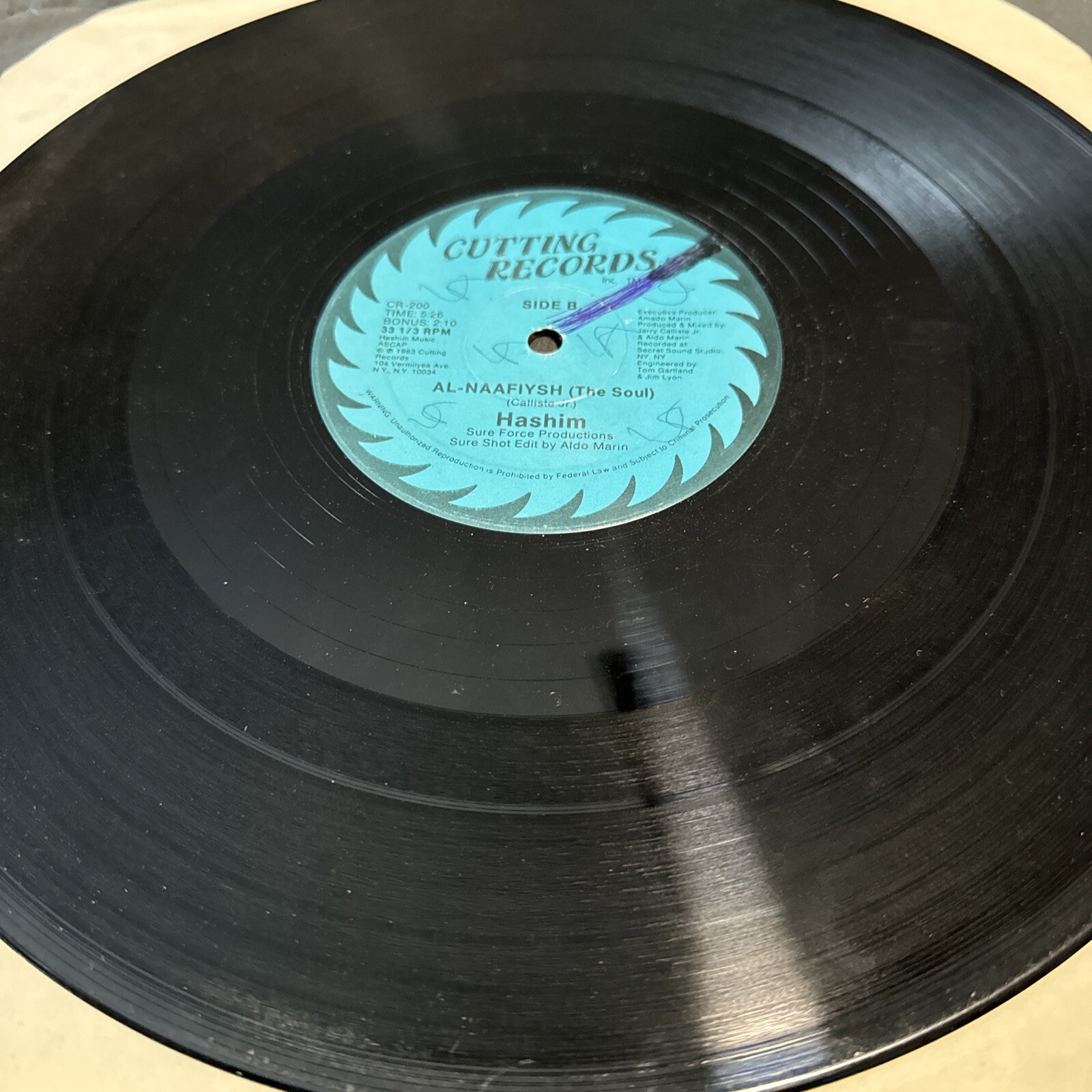 Cutting Records – Hashim- Al-Naafiysh (The Soul) 1983 CR-200 Vinyl 12” LP