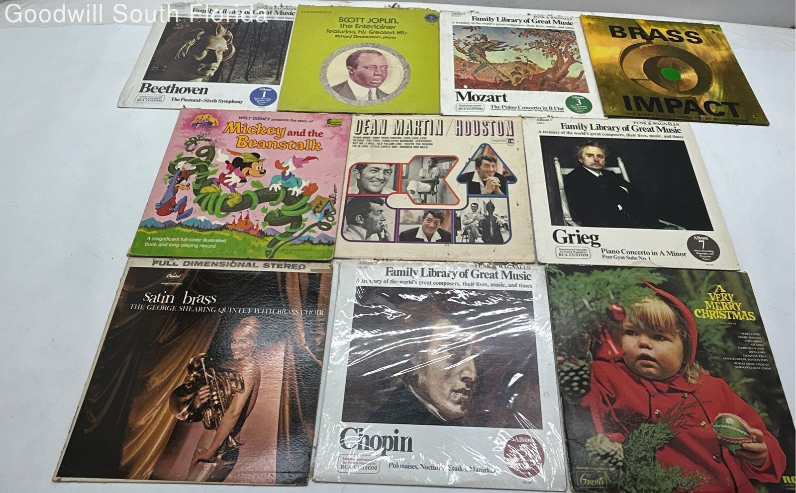 Lot Of 10 Pcs Assorted Music Albums Multiple Genre Mixed Vinyl Records w/ Cover