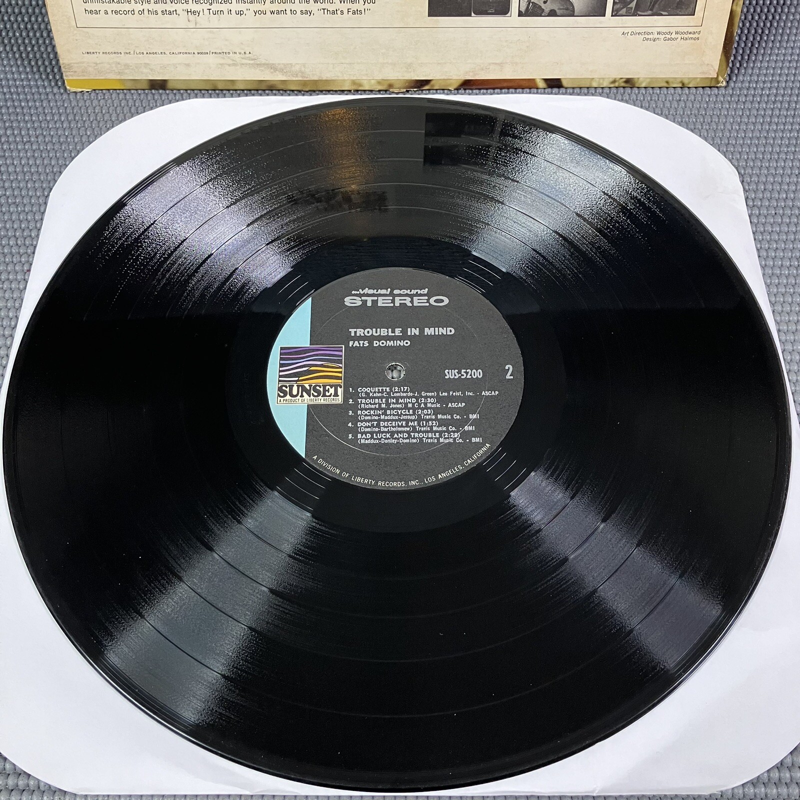 Fats Domino – Trouble In Mind Vinyl LP Sunset Records SUS-5200 Stereo NM