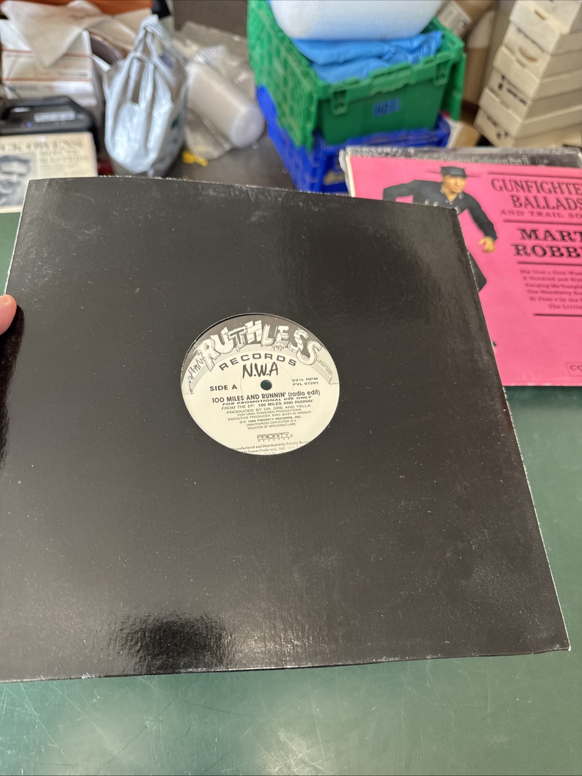 N.W.A ‎100 Miles And Runnin Ruthless 12″ DJ RADIO PROMO RECORD NWA 1990
