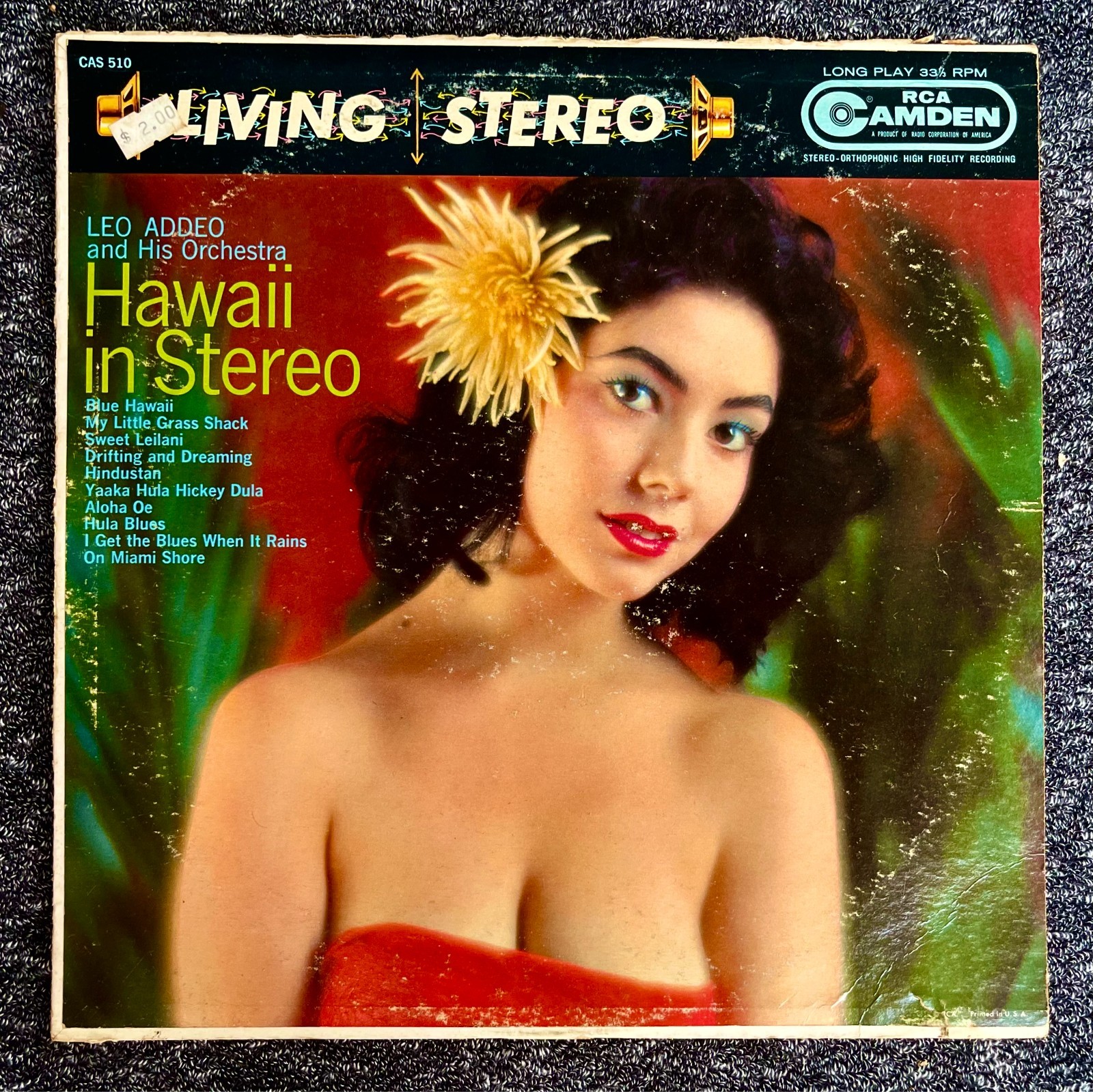 HAWAII IN LIVING STEREO 1959 LEO ADDEO and His Orchestra LP HAWAIIAN MUSIC