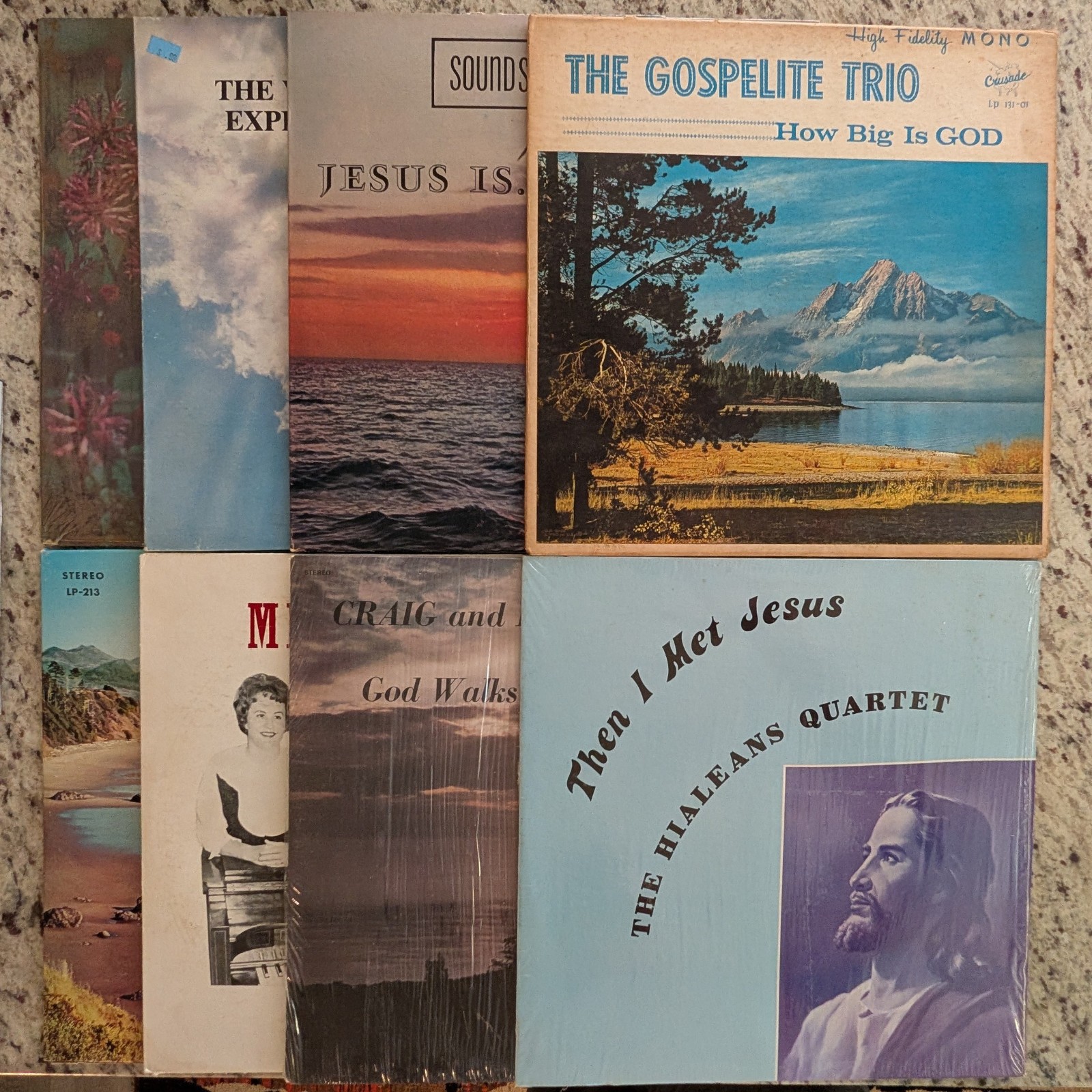 Lot of 8 Gospel Records – Mostly Obscure & Regional Titles – Lot#02