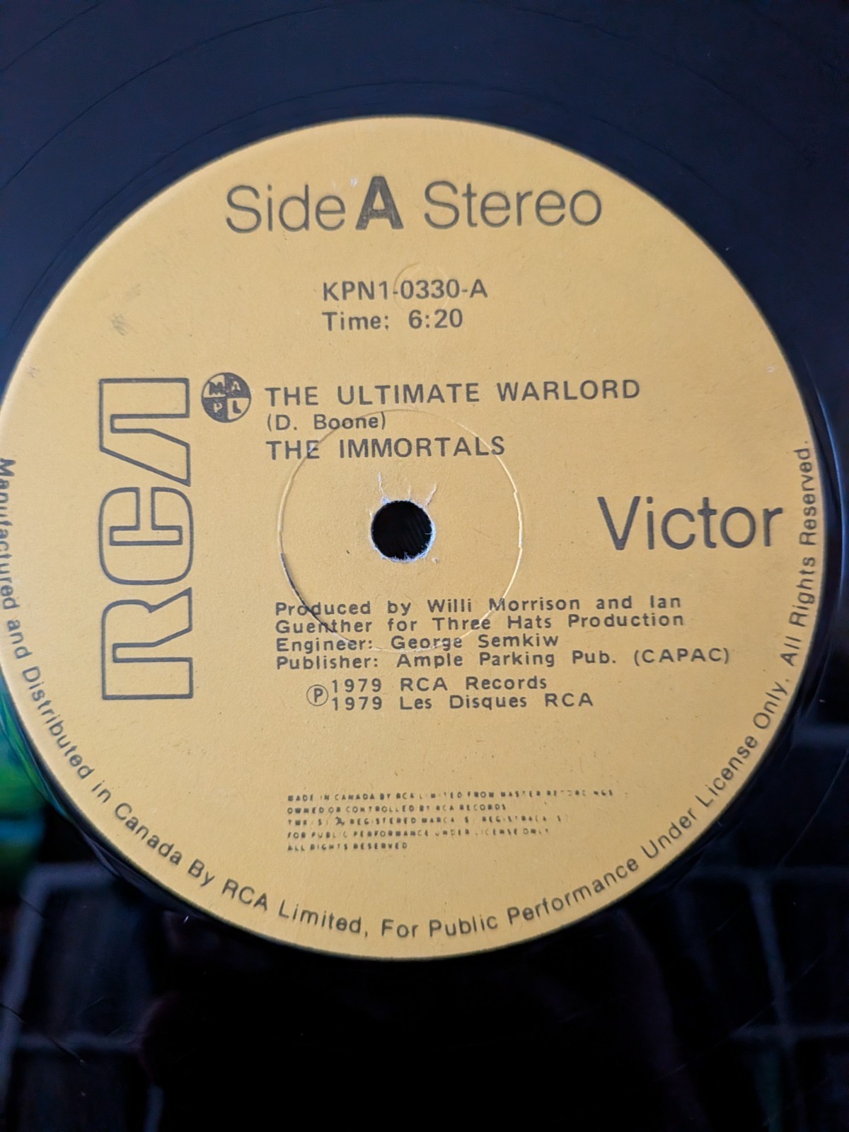 The Immortals – The Ultimate Warlord | 12″ Vinyl Single | 1979 Electronic Synth