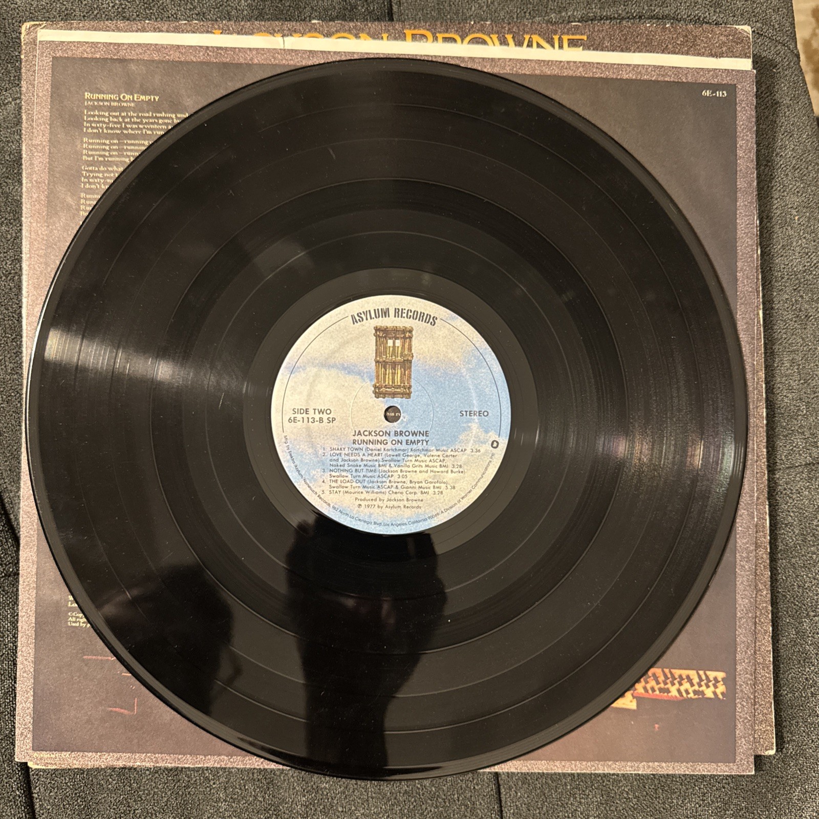 Jackson Browne Running On Empty Original 1977 Asylum Records Vinyl VG 6E-113-A
