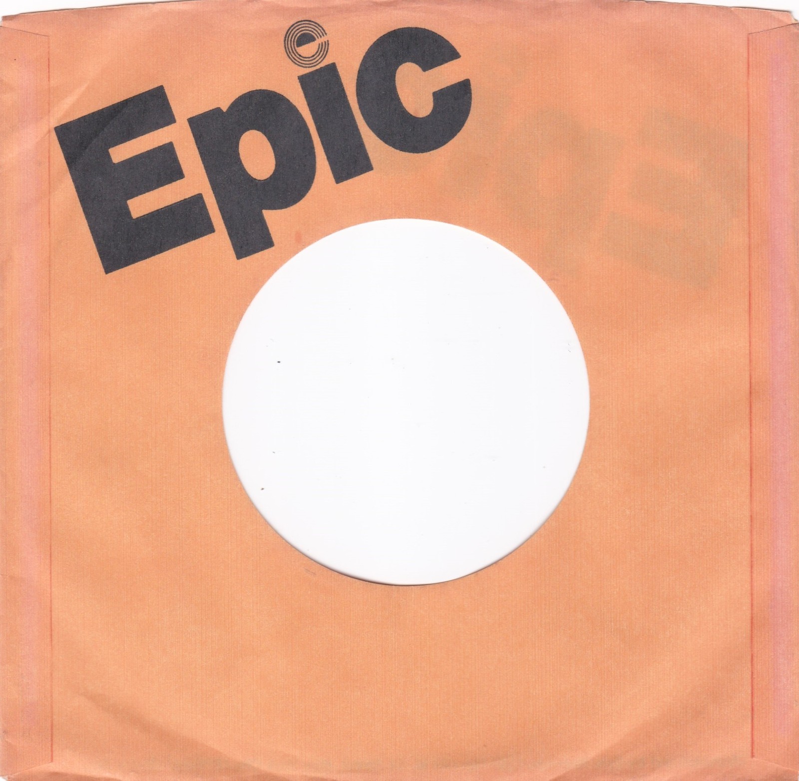 EPIC RECORDS LABEL ORANGE/BLACK TEXT FRONT 7″ 45 RPM Original Record Co. Sleeve