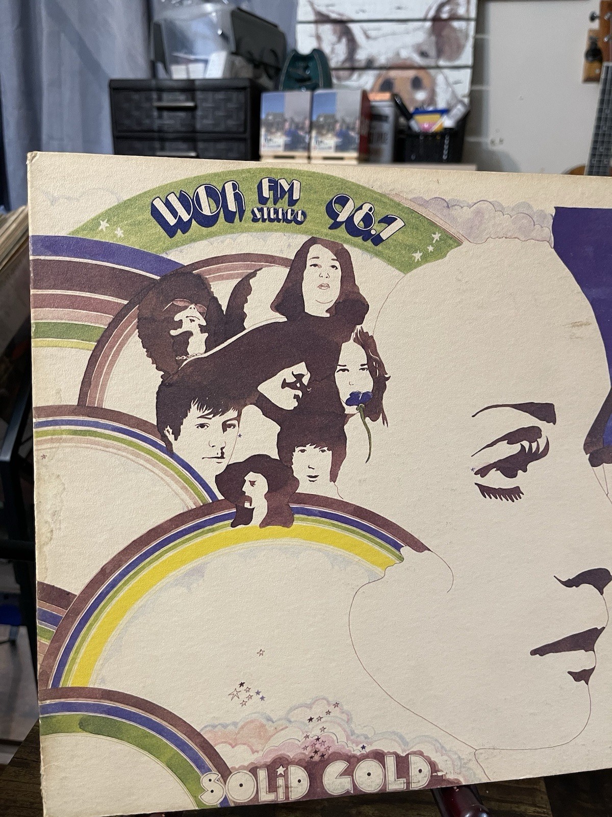WOR FM STEREO 98.7 SOLID GOLD DOUBLE VINYL LP PACKED WITH SOLID GOLD HITS!