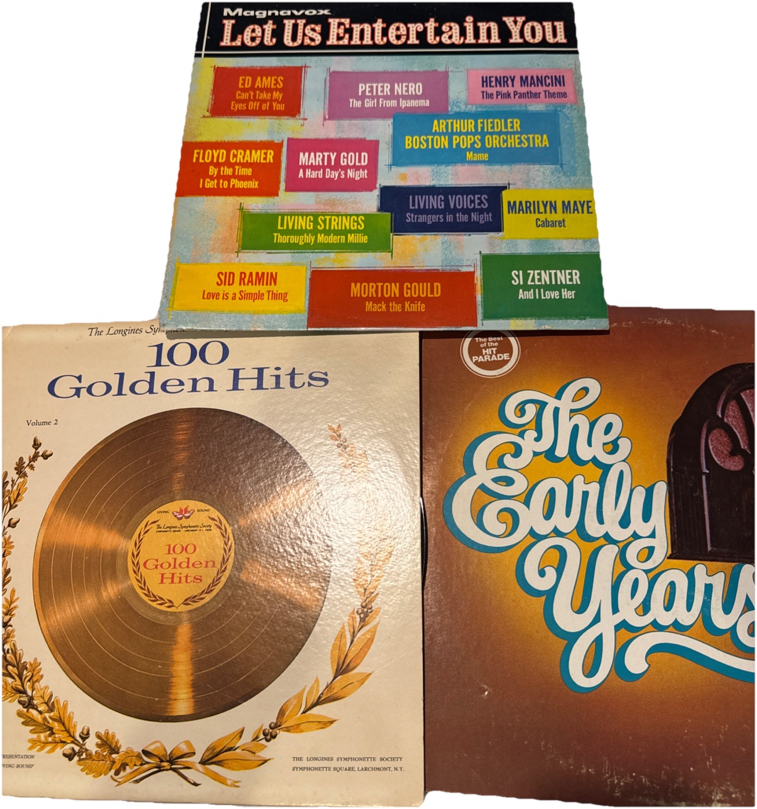 Lot Of 3 LP Records 100 Golden Hits The Early Years Let Us Entertain You