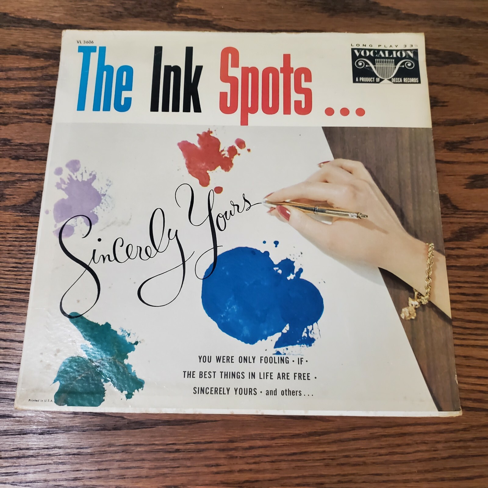 THE INK SPOTS –  Sincerely Yours – Vinyl LP Vocalion VL 3606, vintage, used