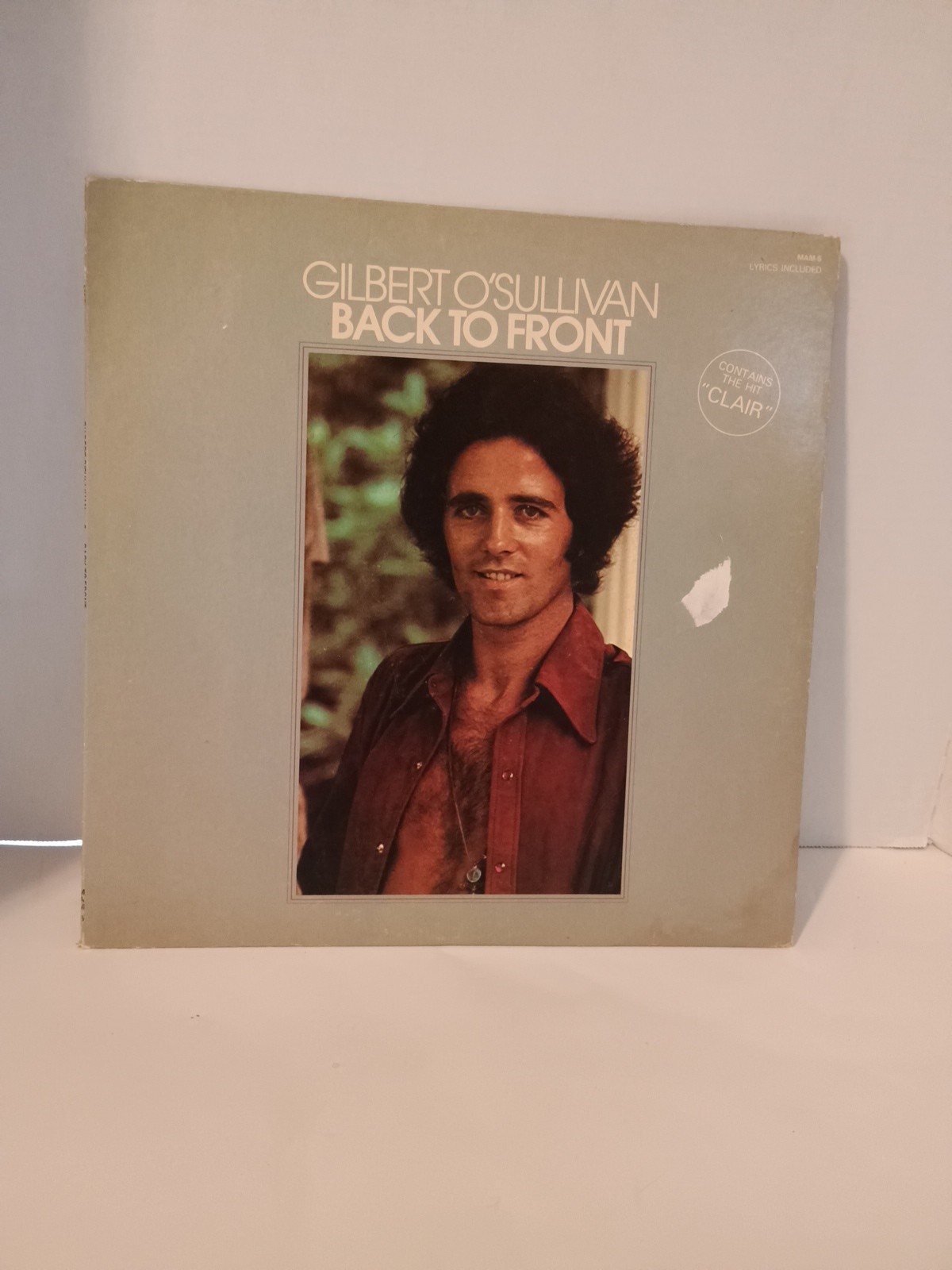 Gilbert O’Sullivan Back To Front Record 33 RPM Vinyl LP MAM withLyrics
