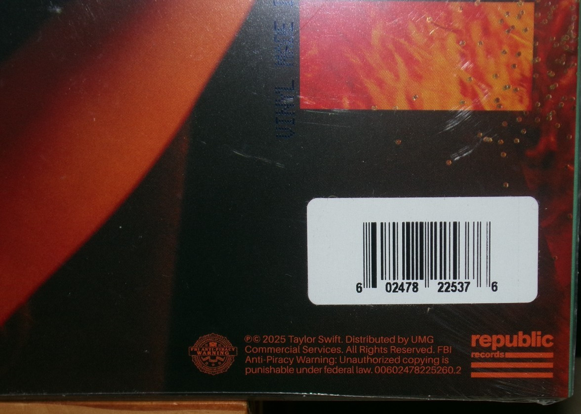 TAYLOR SWIFT THE LIFE OF A SHOWGIRL ORANGE & RED GOLD LP THE FATE OF OPHELIA