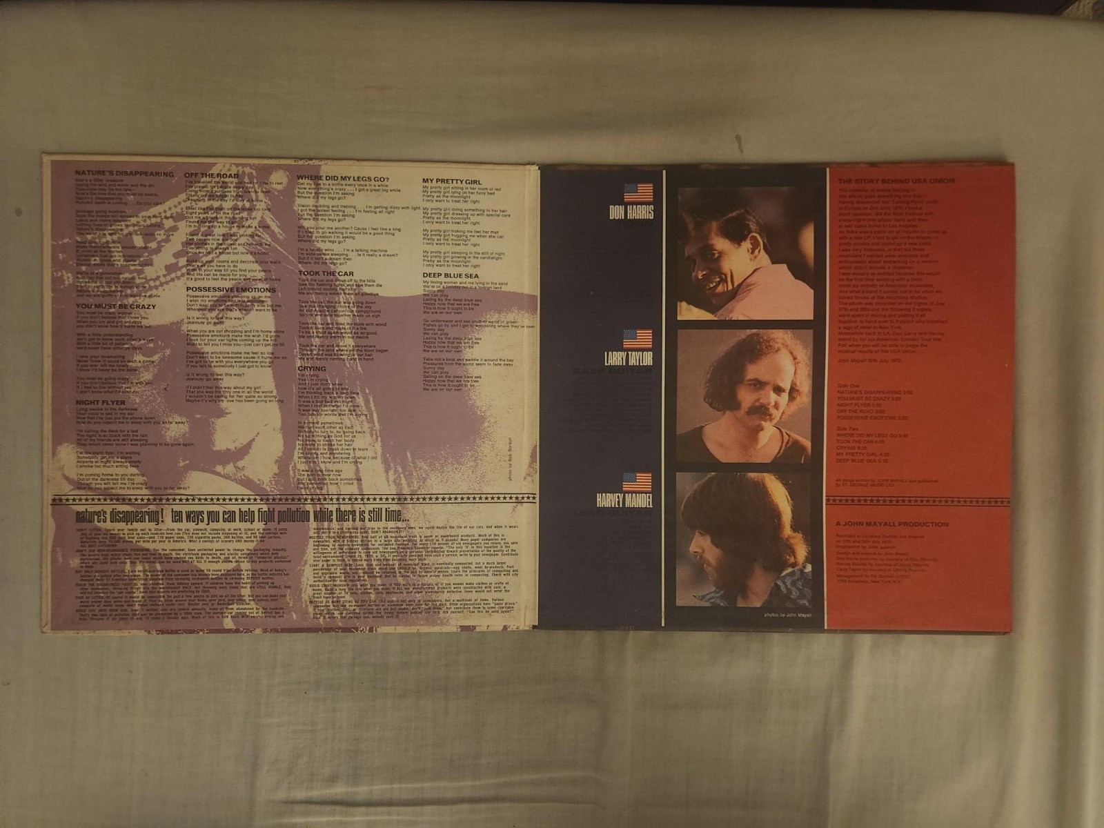 John Mayall USA Union LP 1970 24-4022 Excellent Condition-Very Nice!